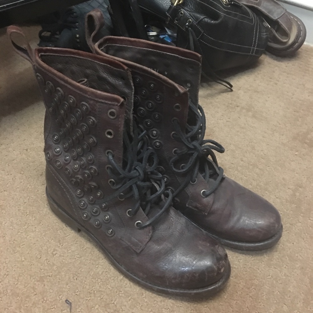 FRYE JENNA DISC LACE UP COMBAT BOOT 7.5 B